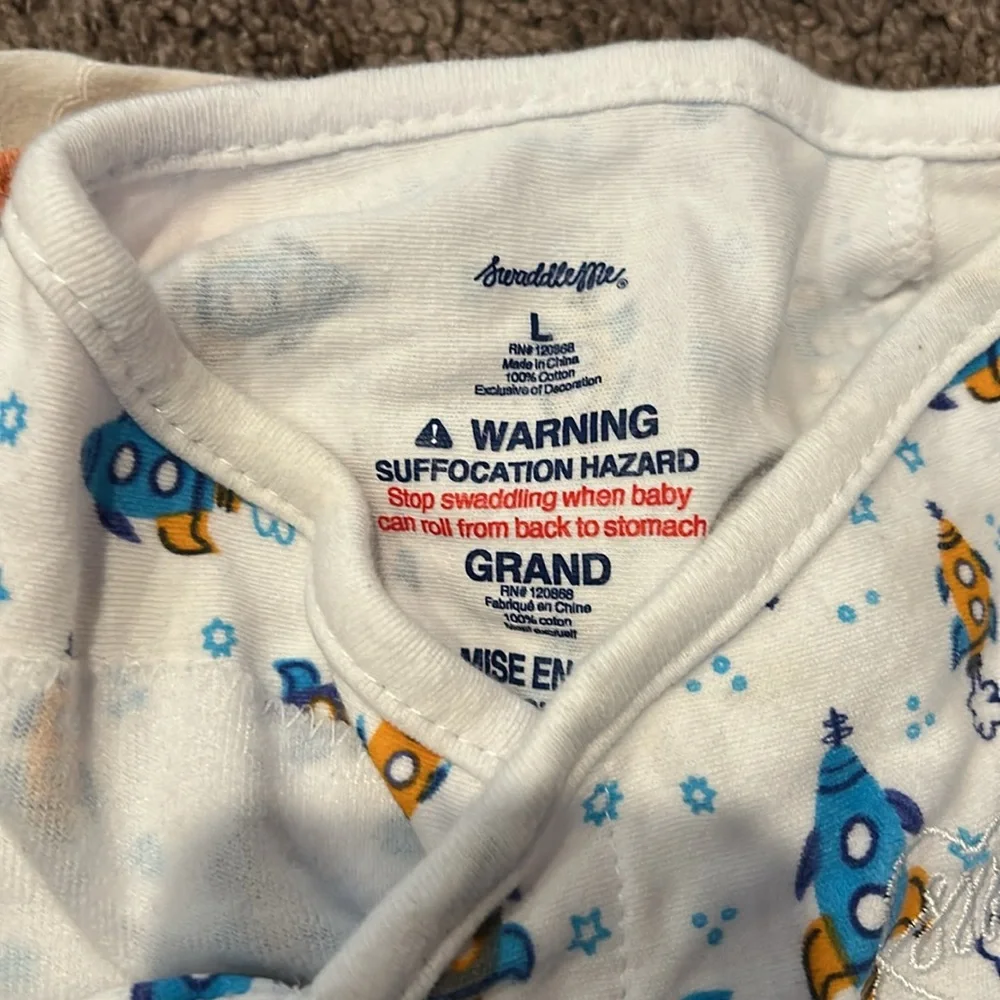 Babyboy 0/3m & size large long sleeve sleep sack and swaddle me vel cro bundle!!